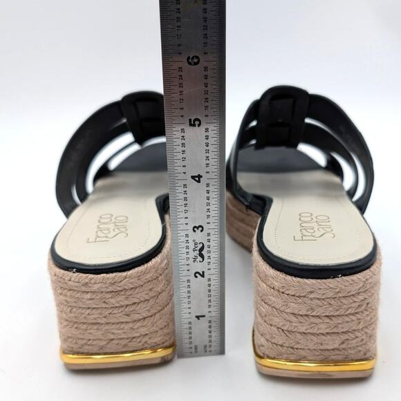 Franco Sarto Tevin Espadrille Platform Sandals Women's Black Size US8M EU38.5 - Picture 4 of 10